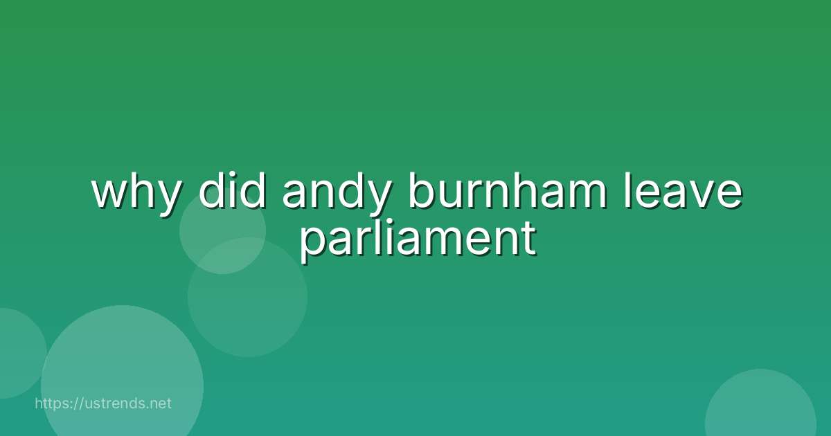 why did andy burnham leave parliament