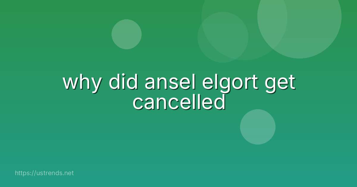 why did ansel elgort get cancelled