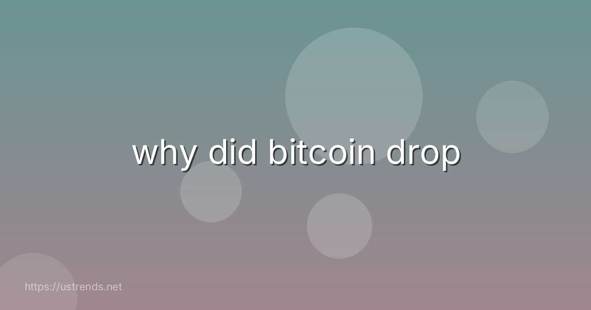 why did bitcoin drop