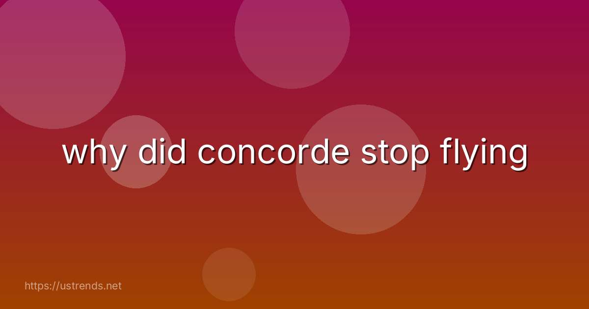 why did concorde stop flying