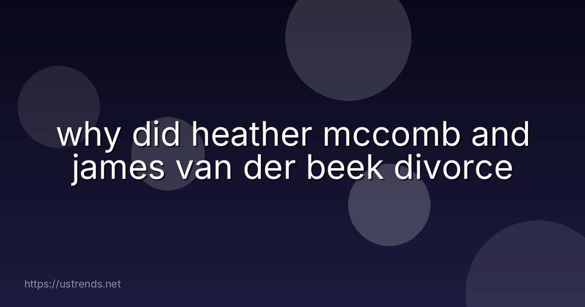 why did heather mccomb and james van der beek divorce