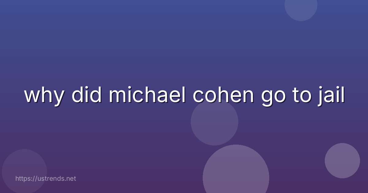 why did michael cohen go to jail
