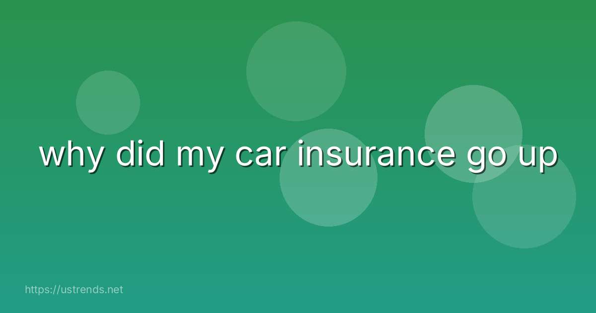 why did my car insurance go up