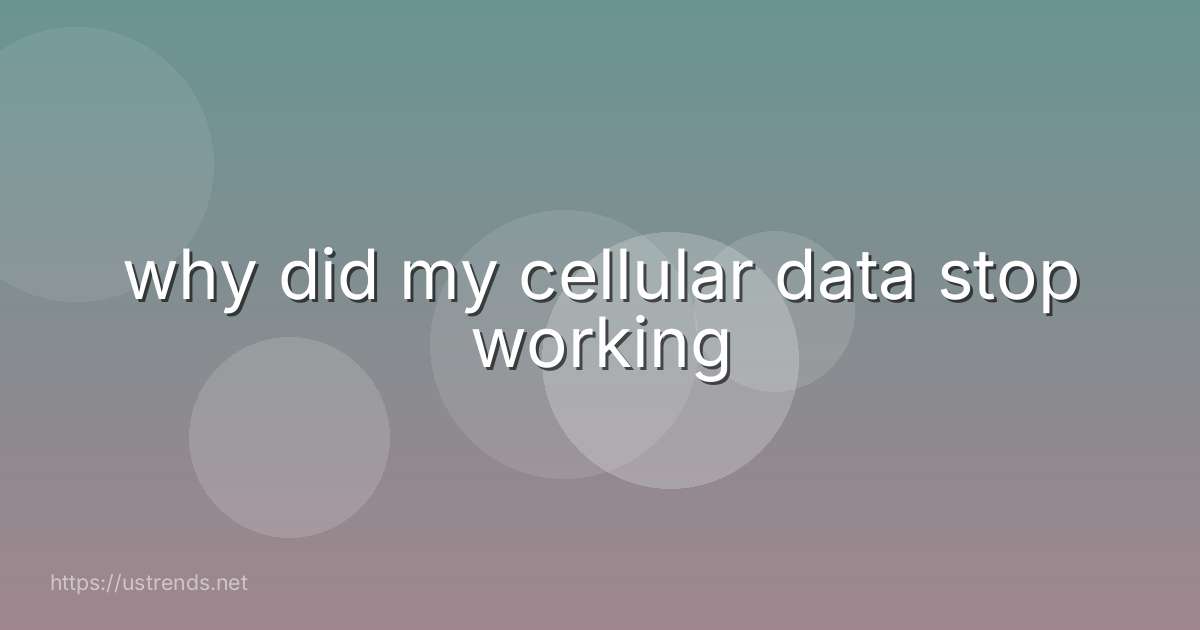 why did my cellular data stop working
