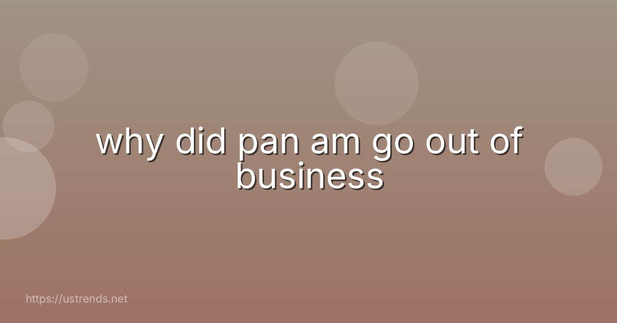 why did pan am go out of business
