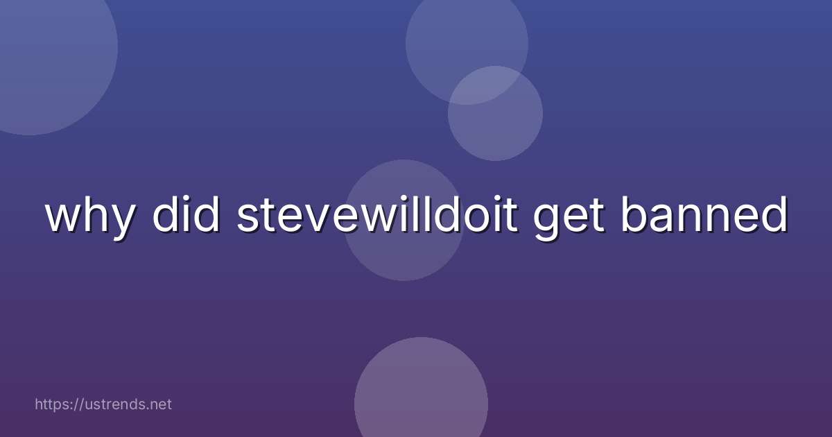 why did stevewilldoit get banned