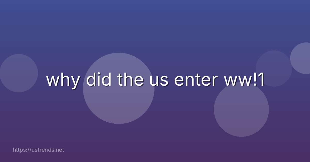 why did the us enter ww!1