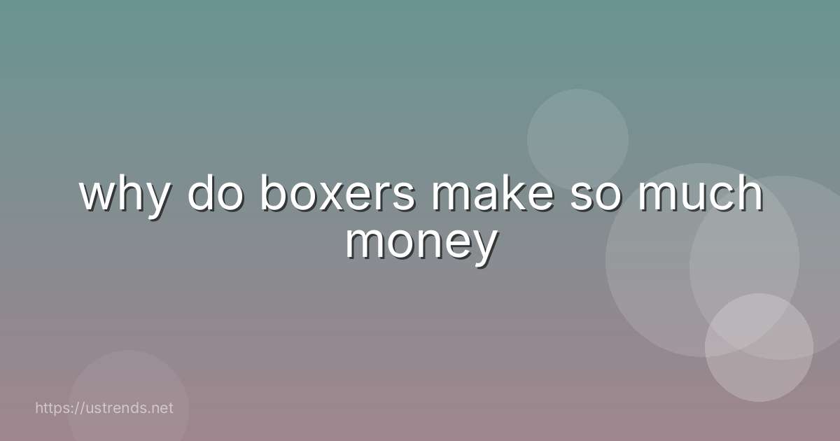 why do boxers make so much money