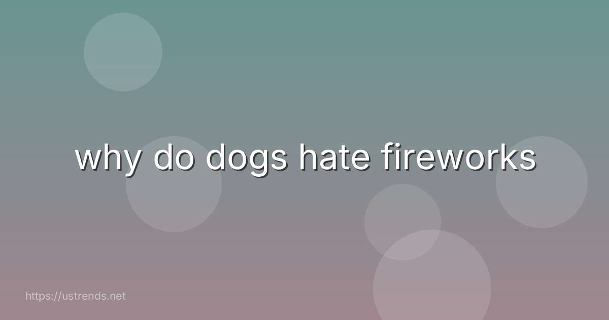 why do dogs hate fireworks