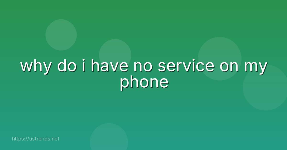 why do i have no service on my phone