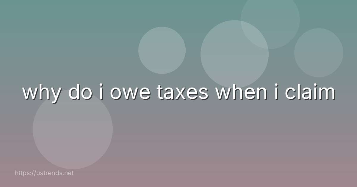 why do i owe taxes when i claim 0