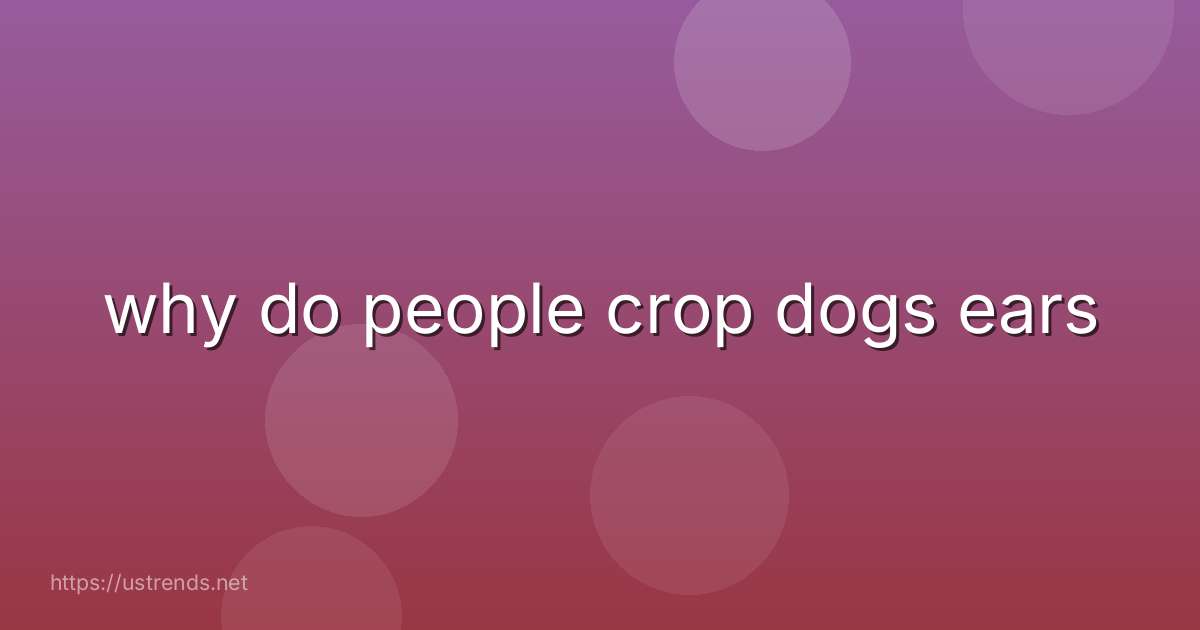 why do people crop dogs ears