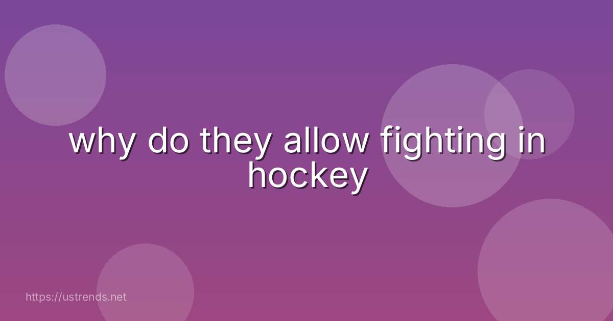 why do they allow fighting in hockey
