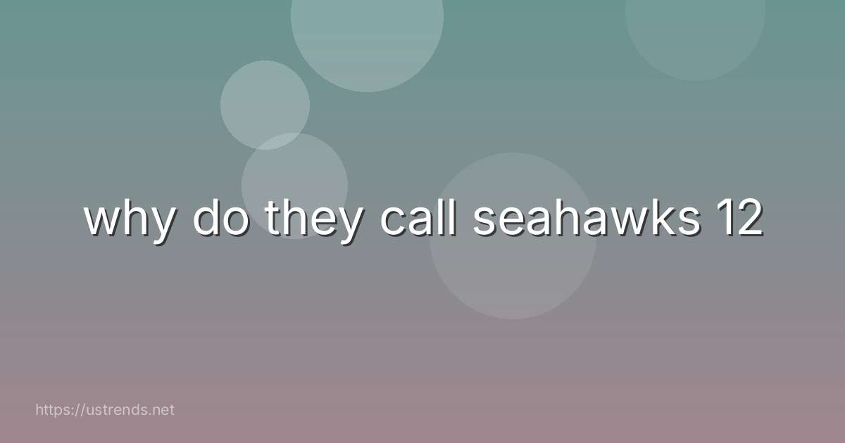 why do they call seahawks 12
