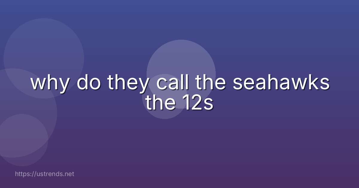 why do they call the seahawks the 12s