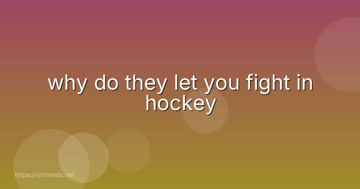 why do they let you fight in hockey
