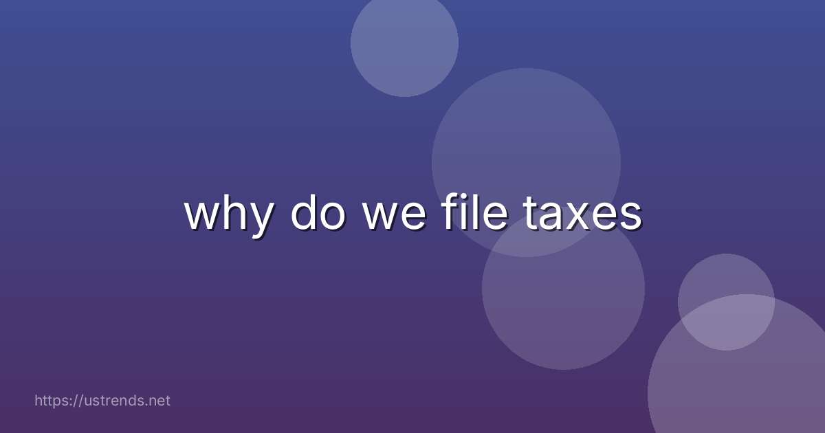 why do we file taxes