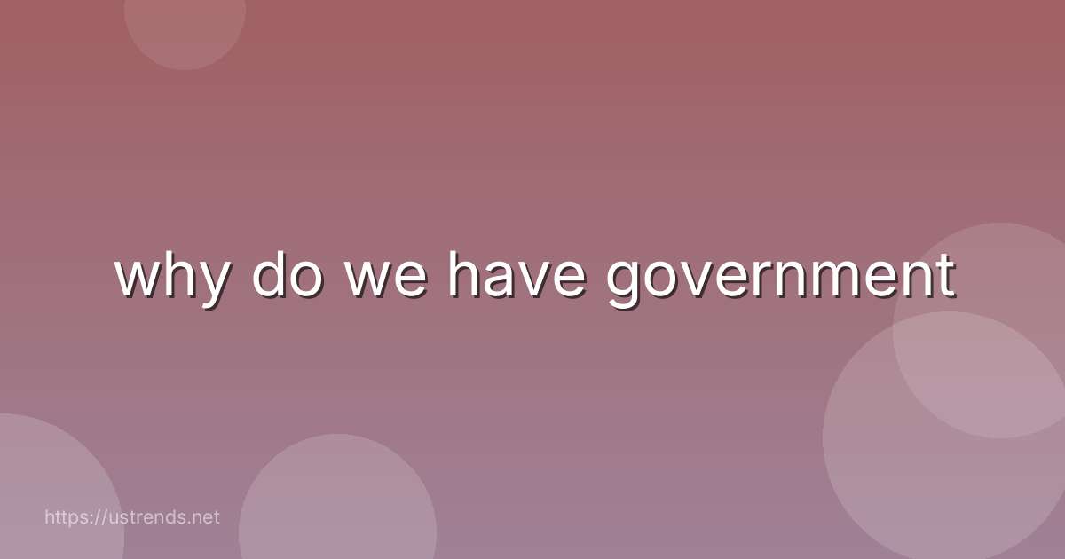 why do we have government
