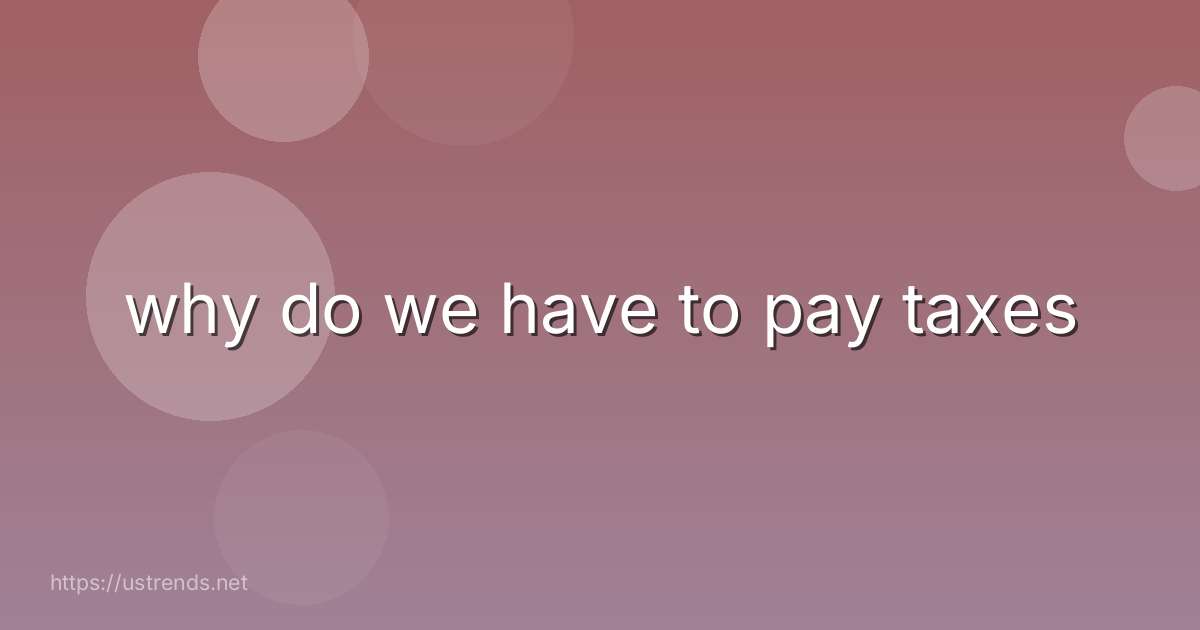 why do we have to pay taxes
