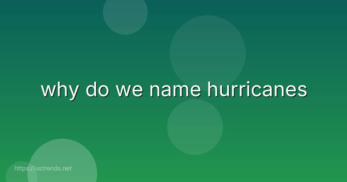 why do we name hurricanes