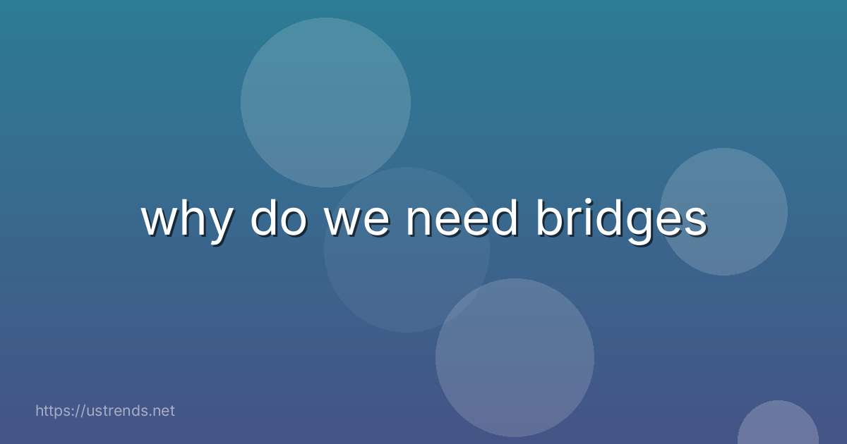 why do we need bridges