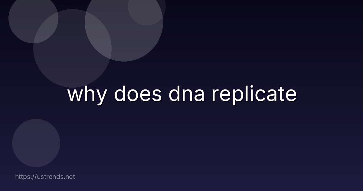 why does dna replicate
