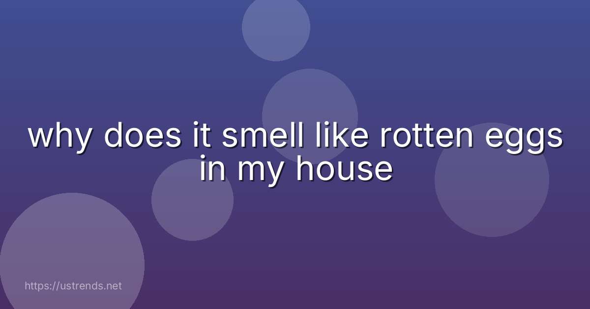 why does it smell like rotten eggs in my house