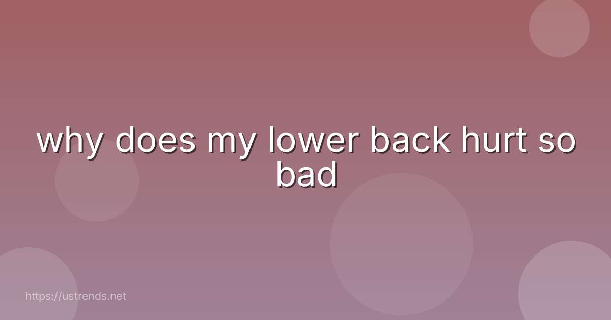 why does my lower back hurt so bad