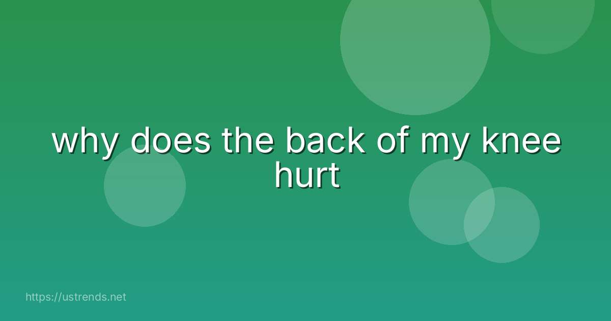 why does the back of my knee hurt