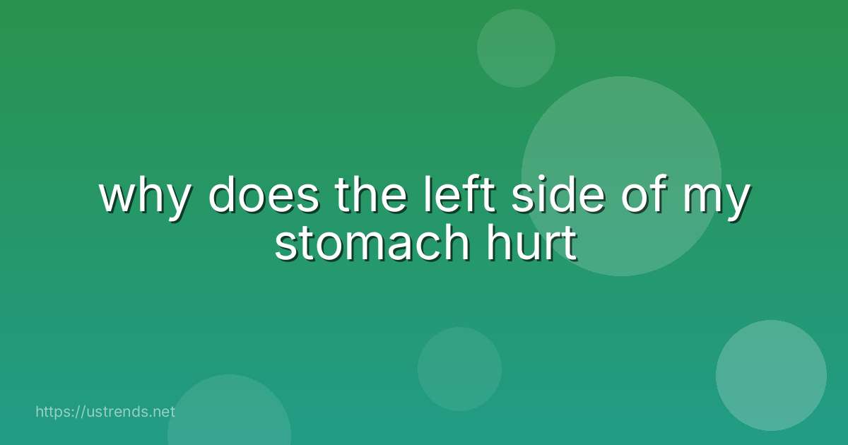 why does the left side of my stomach hurt