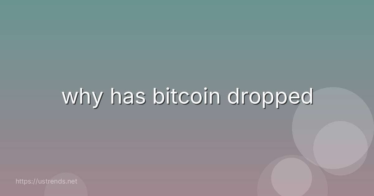 why has bitcoin dropped