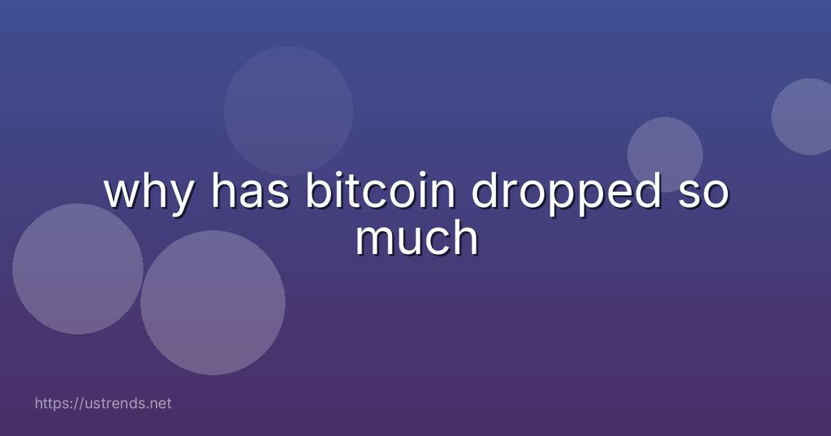 why has bitcoin dropped so much