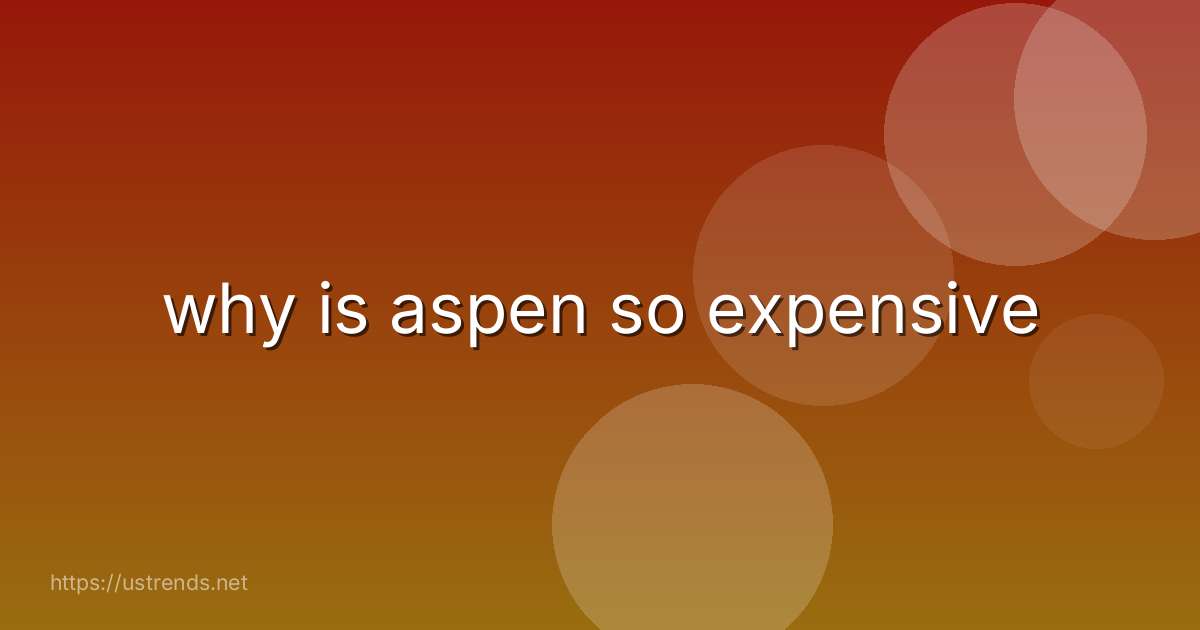 why is aspen so expensive