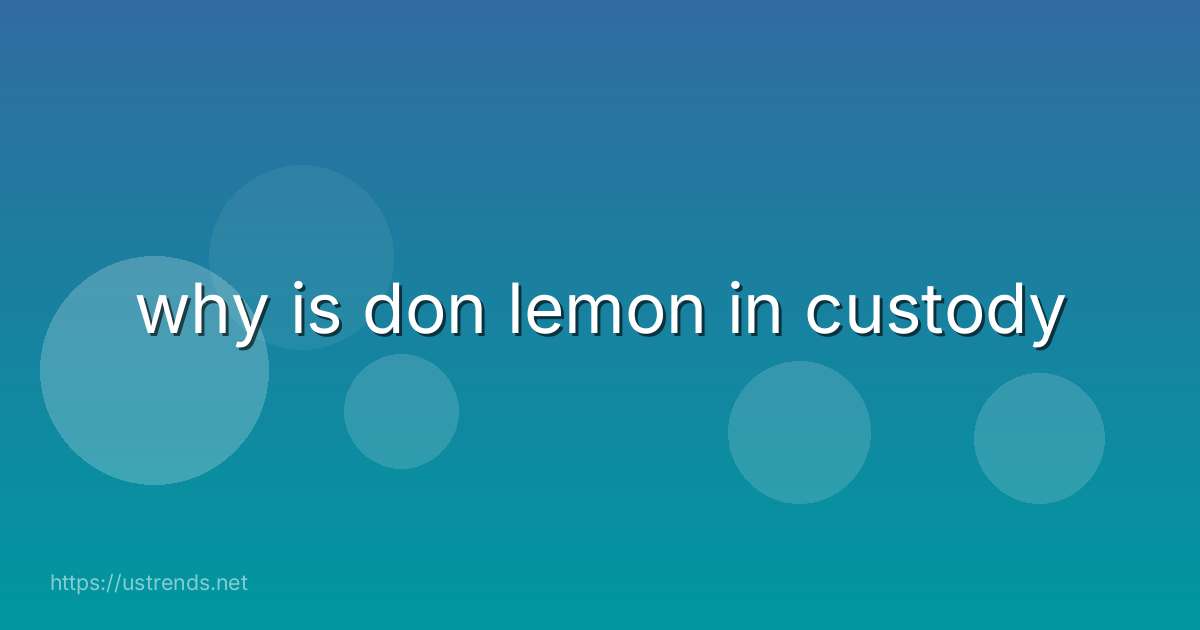 why is don lemon in custody