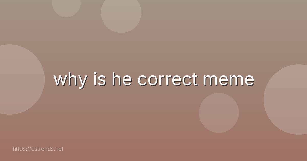 why is he correct meme