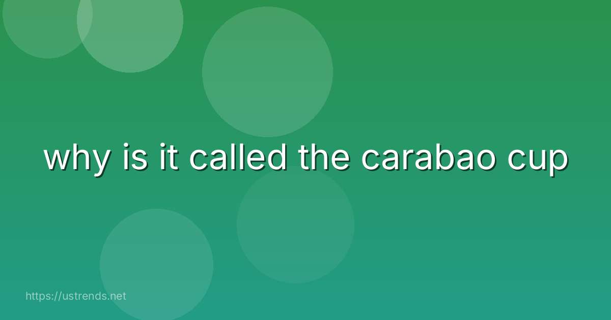 why is it called the carabao cup
