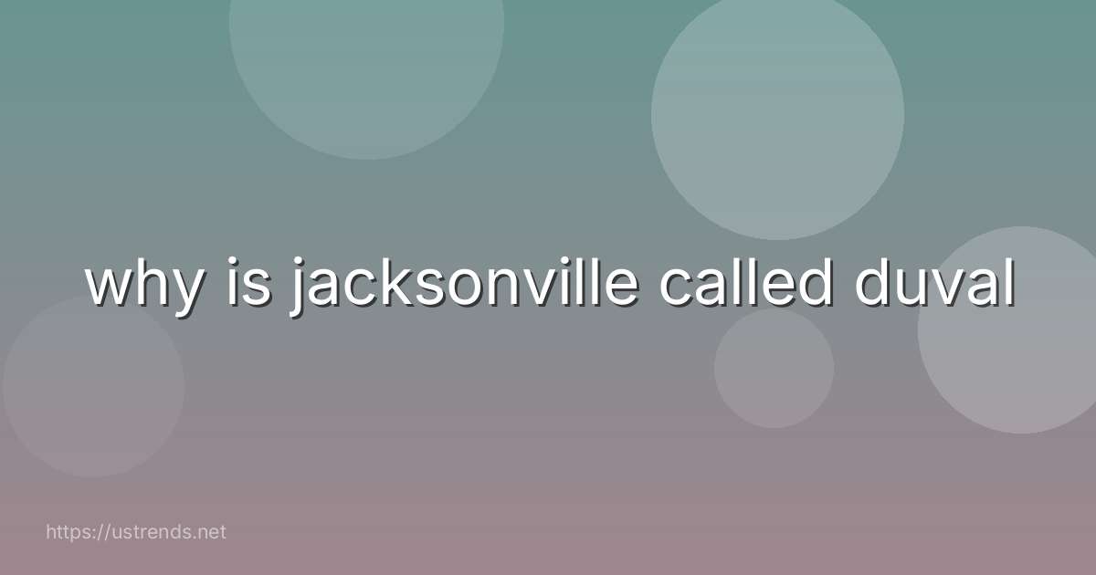 why is jacksonville called duval
