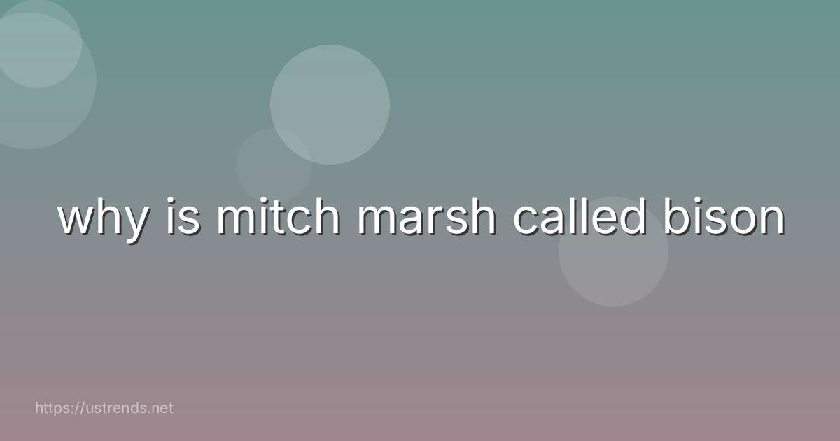 why is mitch marsh called bison
