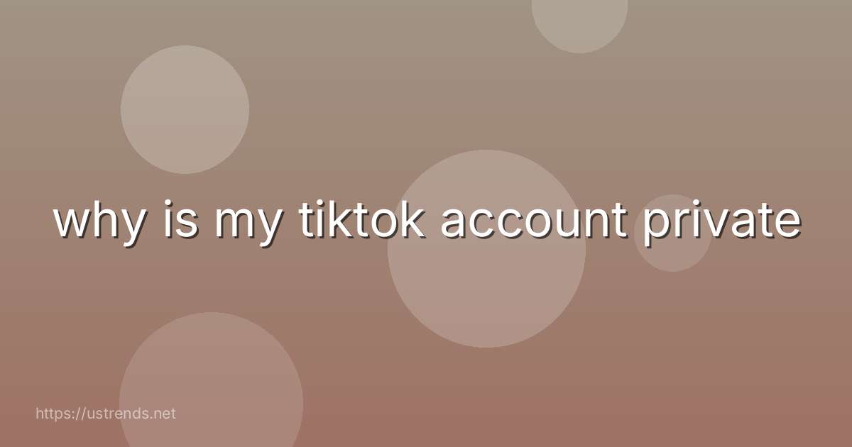 why is my tiktok account private