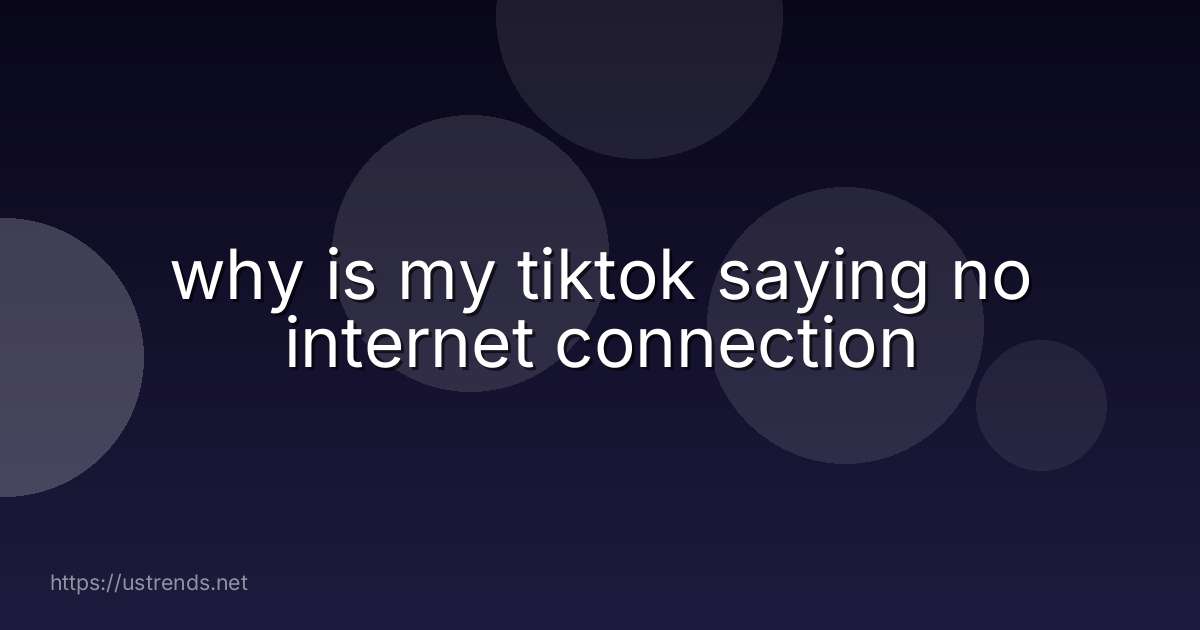 why is my tiktok saying no internet connection