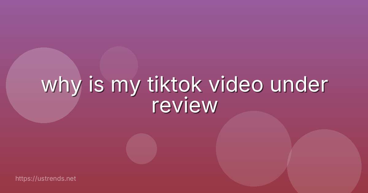 why is my tiktok video under review