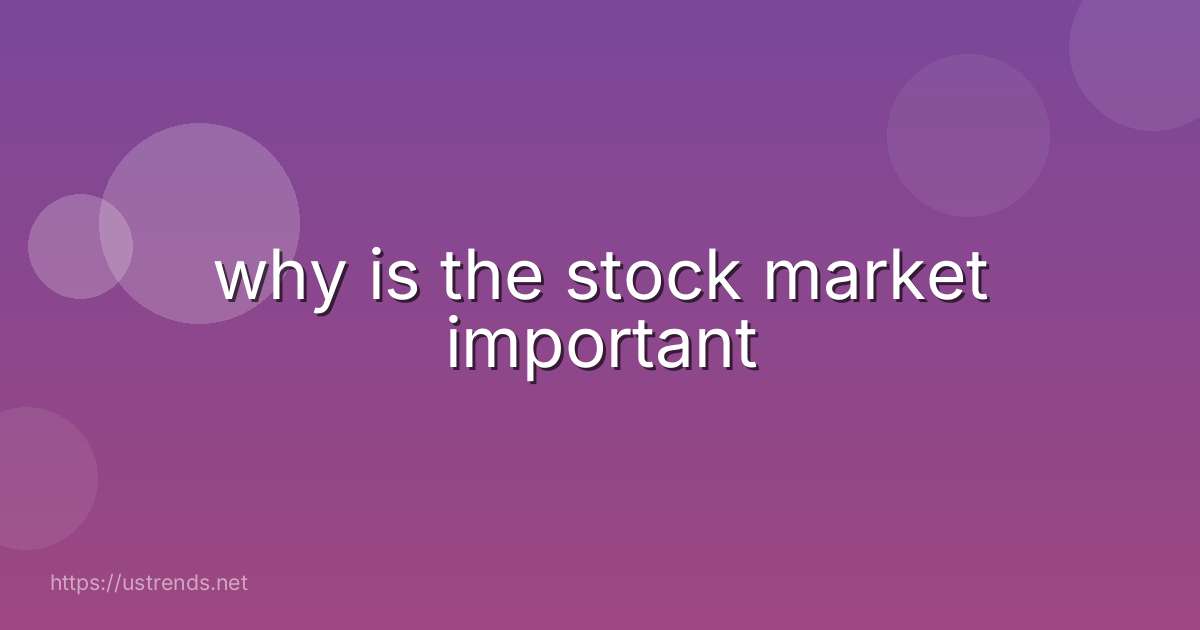why is the stock market important