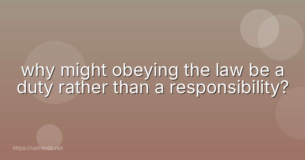 why might obeying the law be a duty rather than a responsibility?