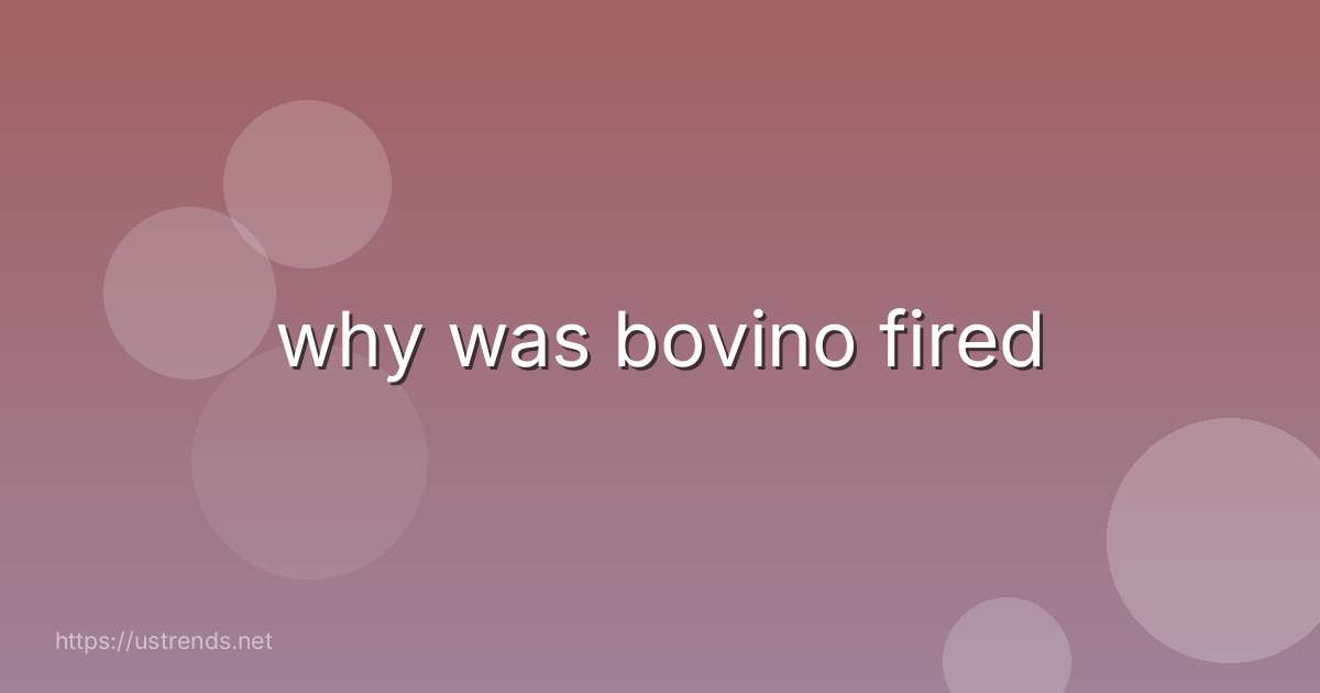 why was bovino fired