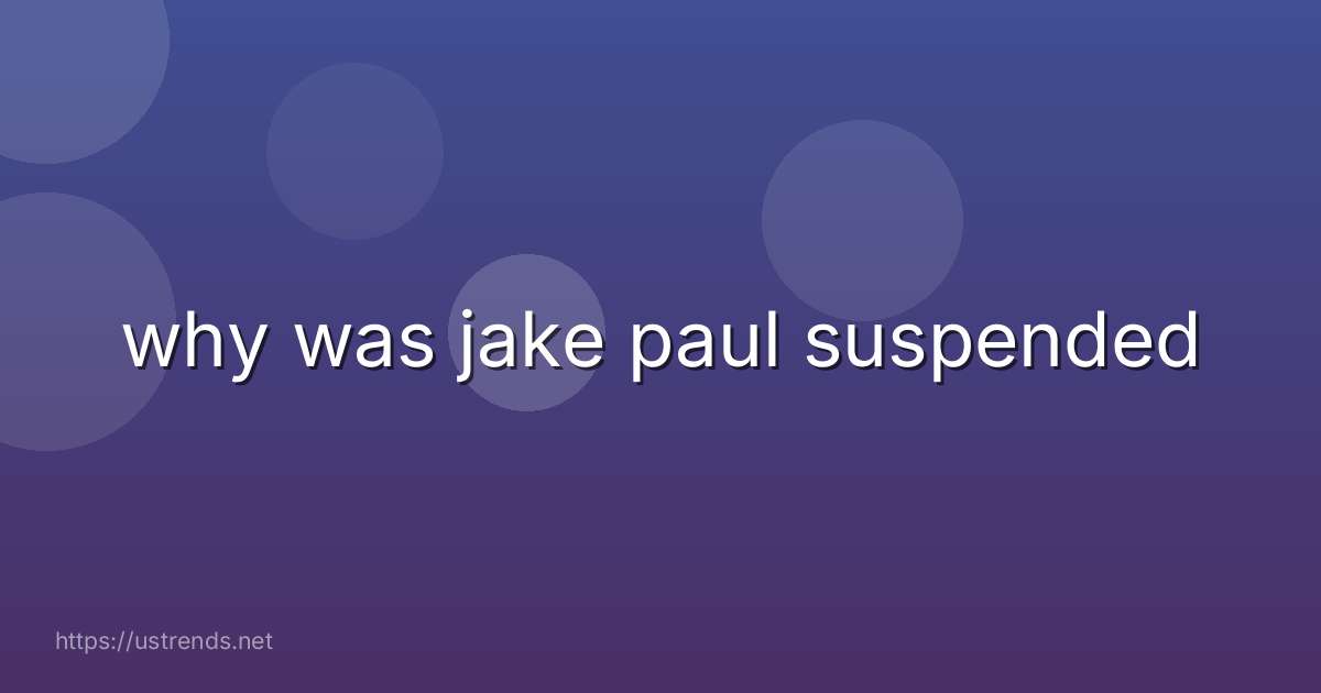 why was jake paul suspended