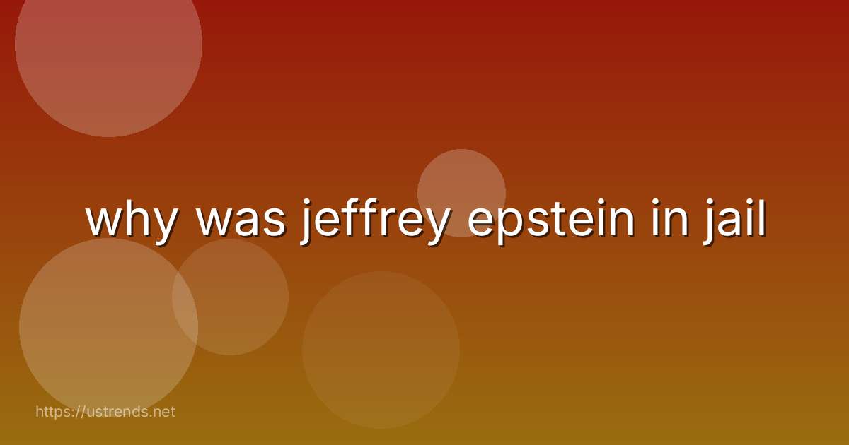 why was jeffrey epstein in jail