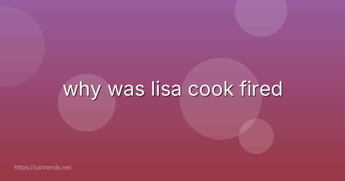 why was lisa cook fired