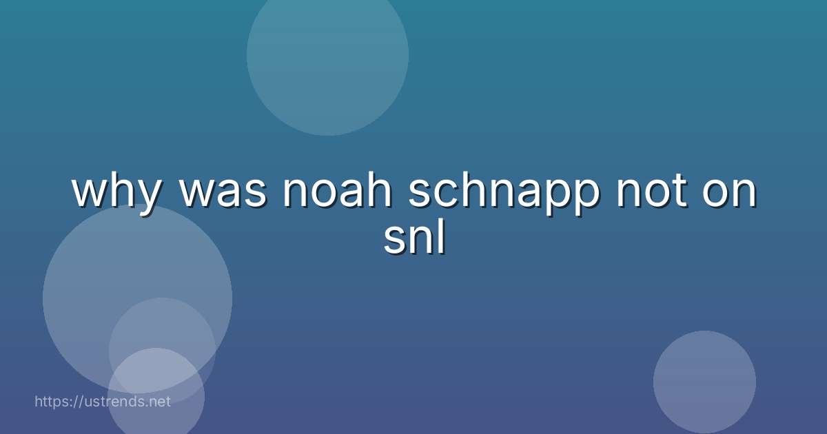 why was noah schnapp not on snl