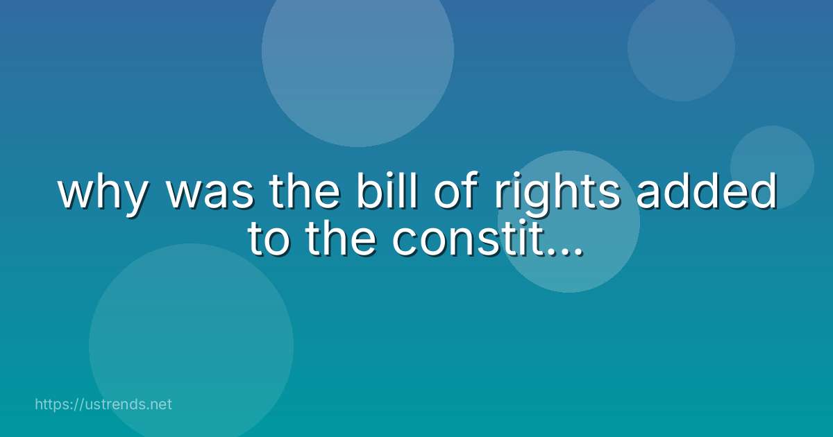 why was the bill of rights added to the constit...
