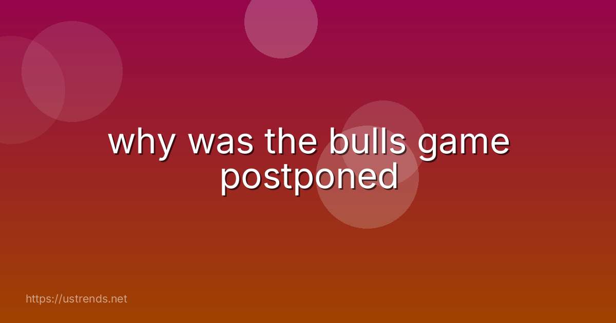 why was the bulls game postponed